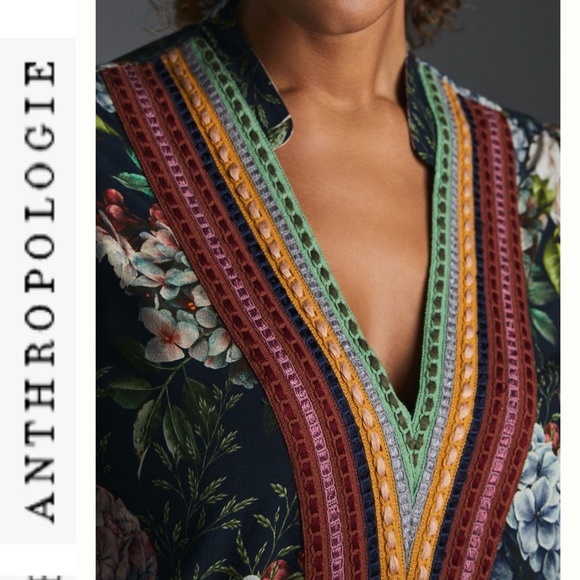 NWOT Bl^nk London x Anthropologie Stephanie Floral Long Sleeve Top xxs - Picture 5 of 16